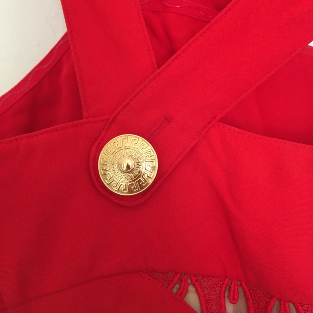 Versace for H&M Red Silk Mini Dress size 6 - Picture 6 of 8